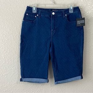 Dark Wash Denim Bermuda Shorts. NWT. Size 8